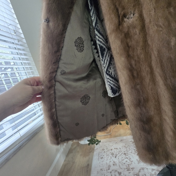 Ntural Mink Fur Vintage Luxury Elegant Brown Fur Coat See Pics For Mesurments - Picture 11 of 16